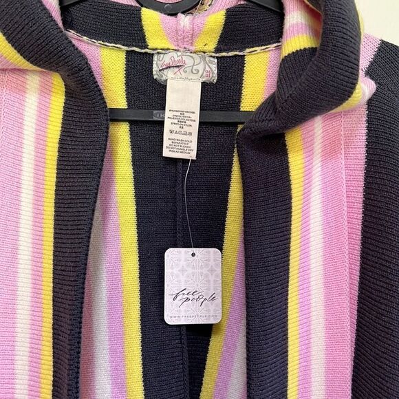 Free People All I Need Striped Hooded Kimono Poncho - Picture 9 of 13